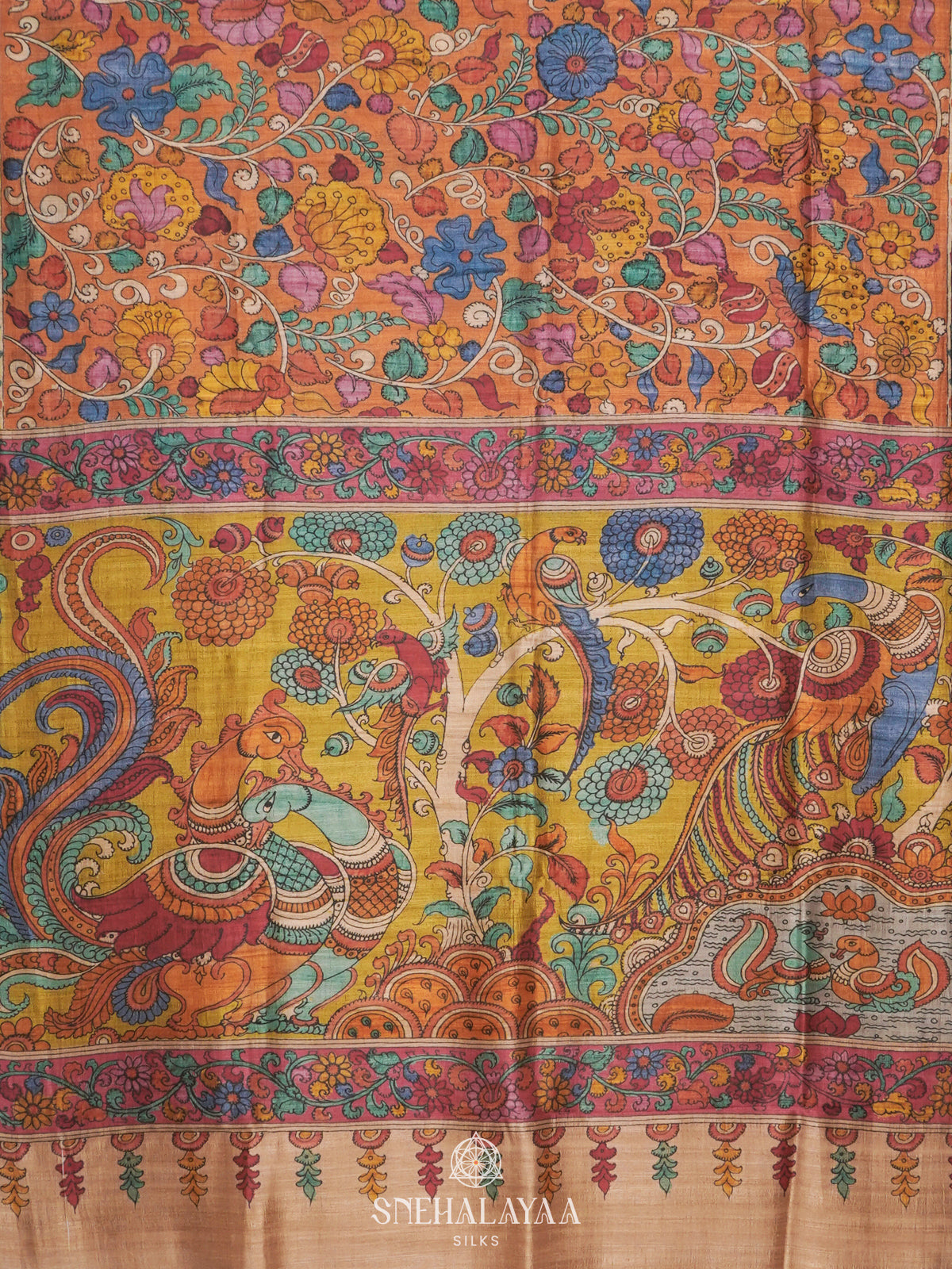 Yellow Tussar Saree