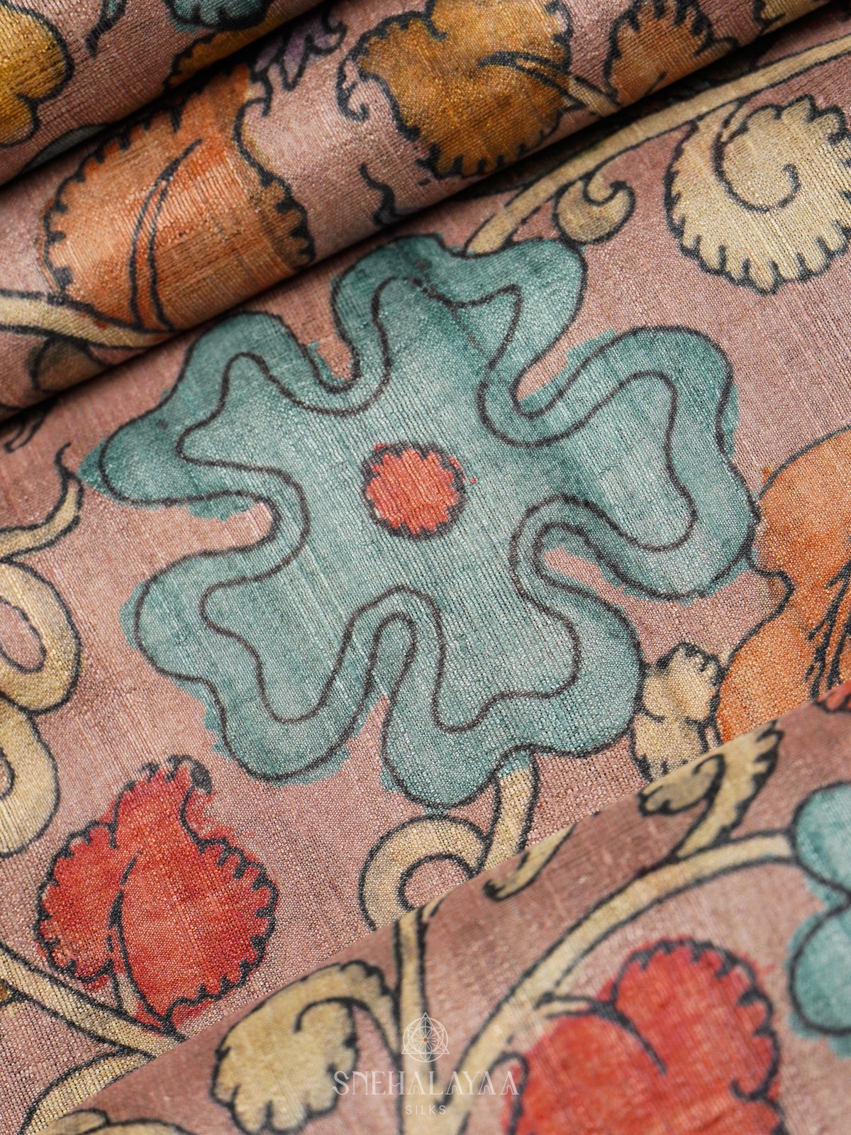 Beige Tussar Saree