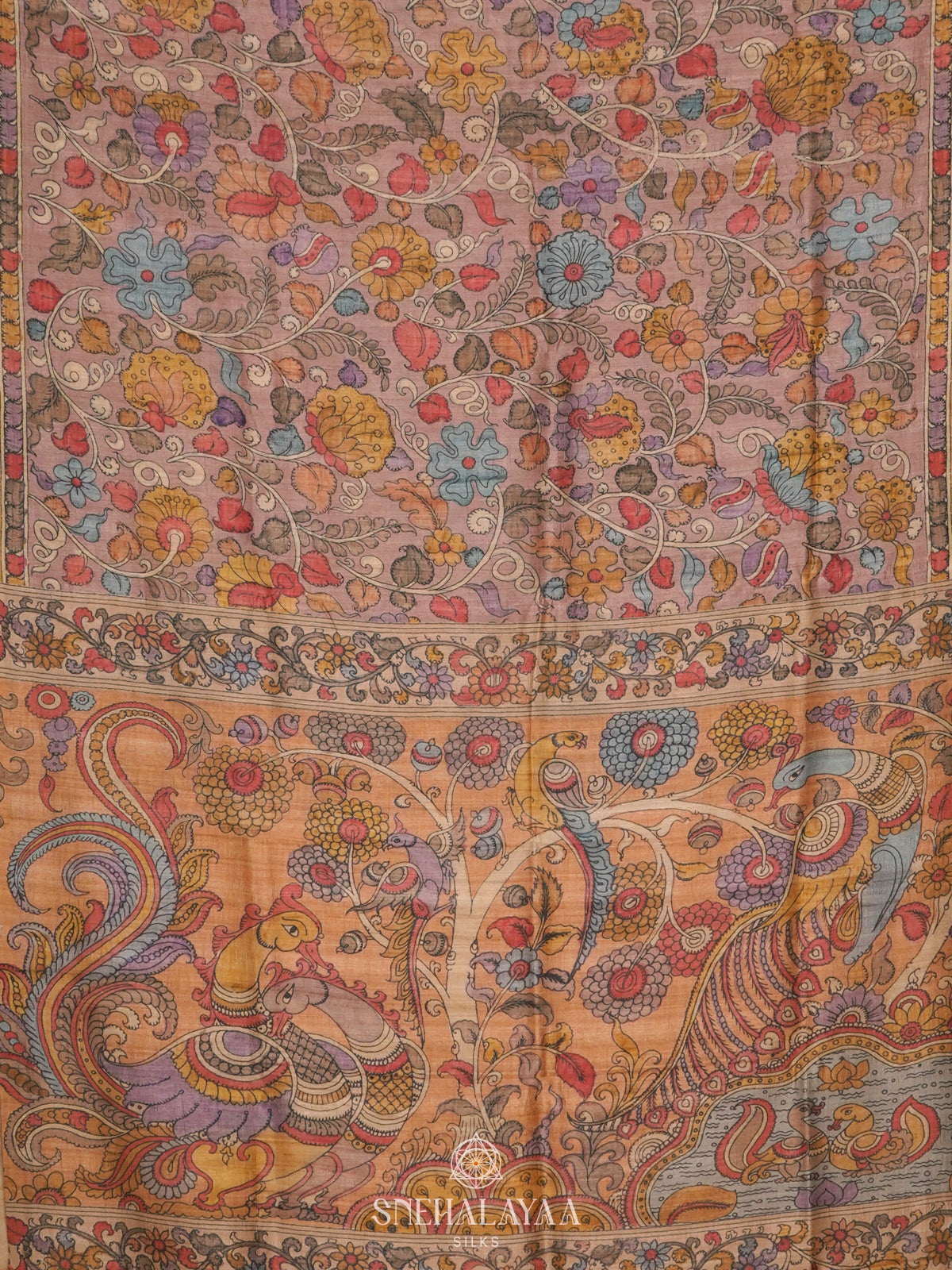 Beige Tussar Saree