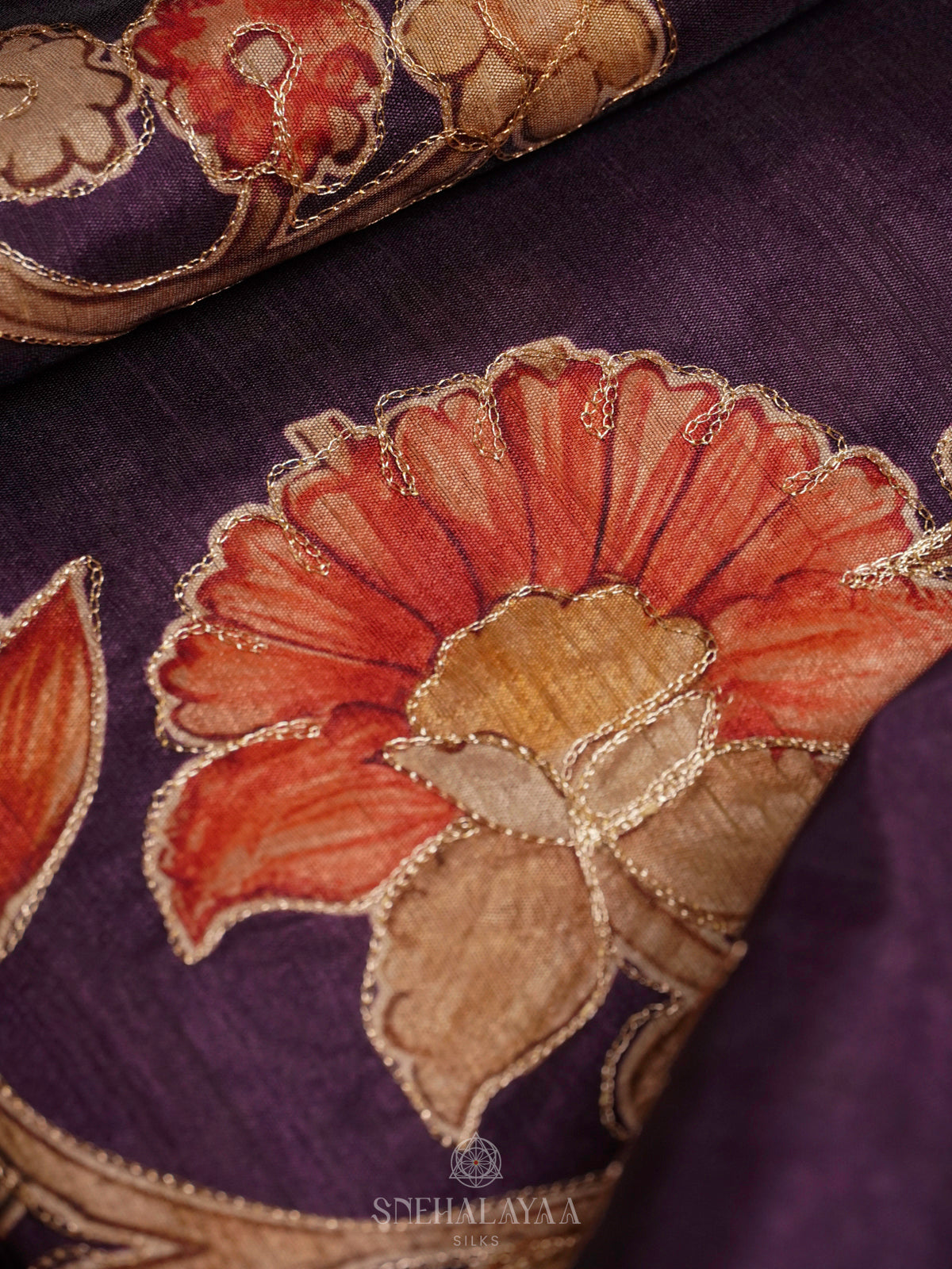 Purple Tussar Saree