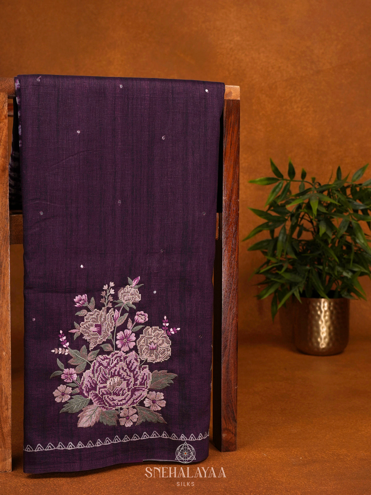 Purple Tussar Saree