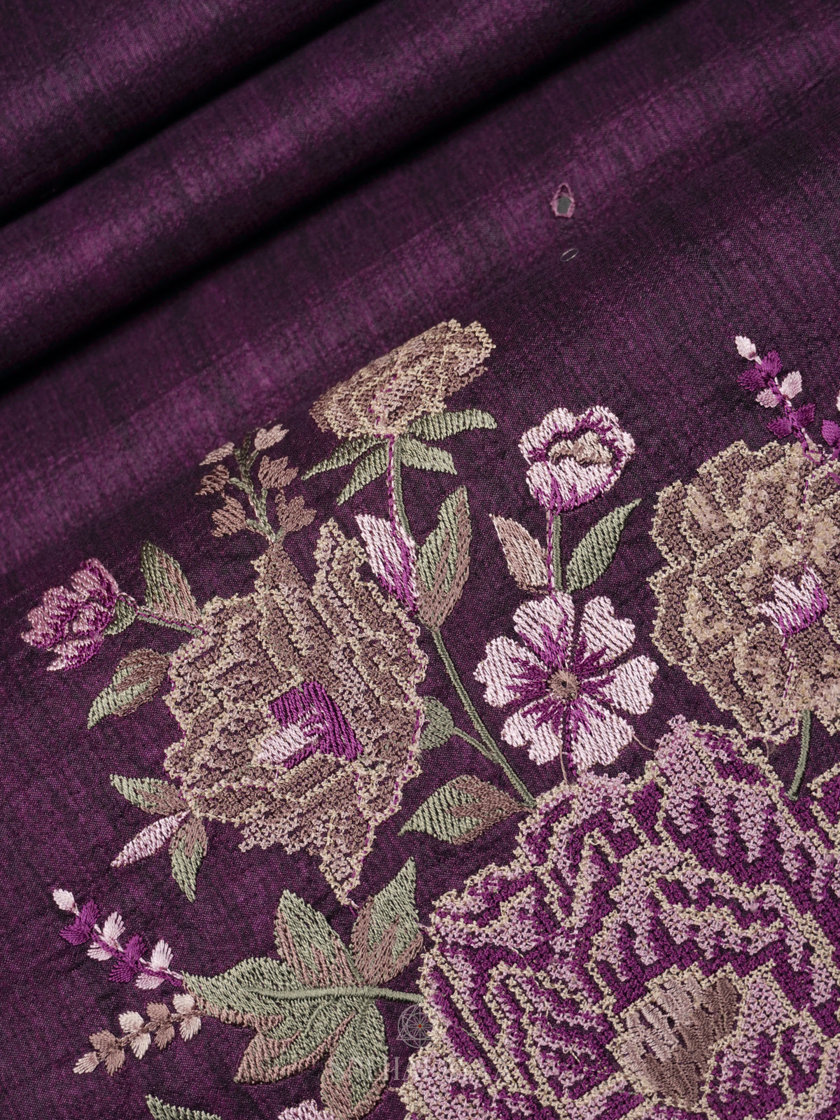 Purple Tussar Saree