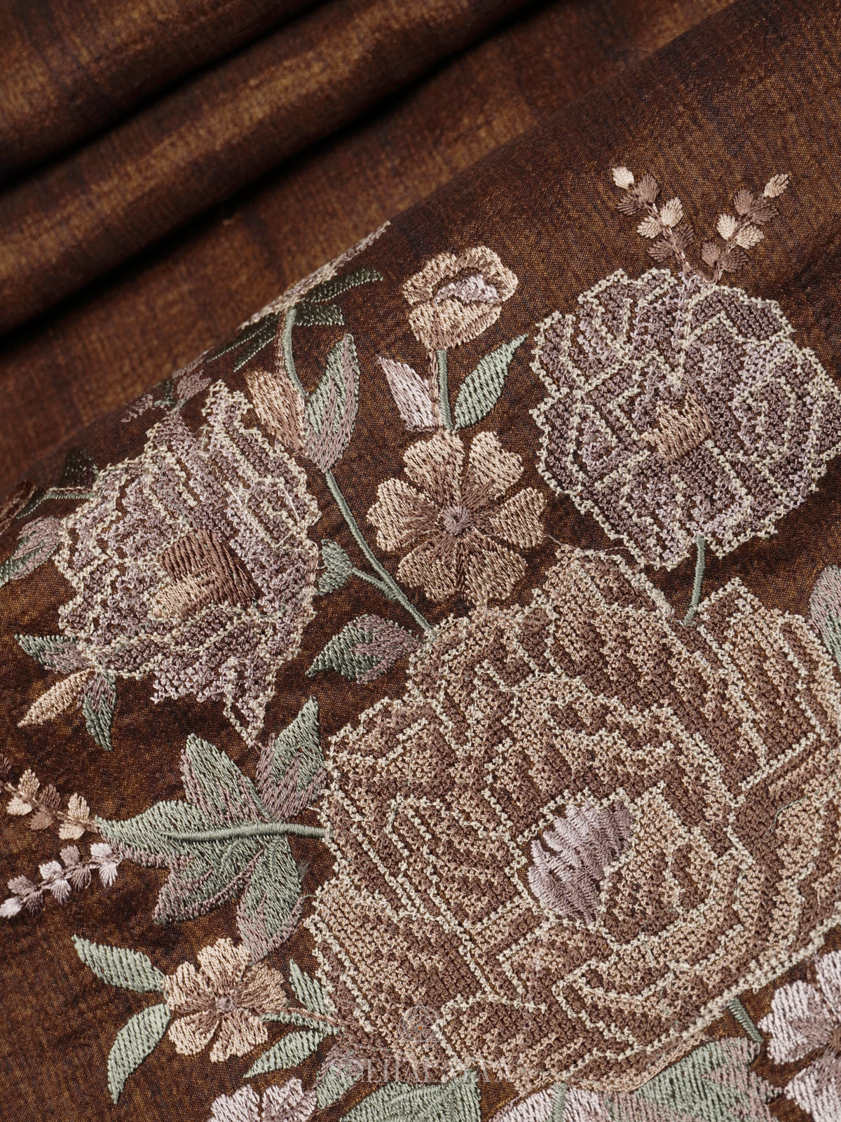 Brown Tussar Saree