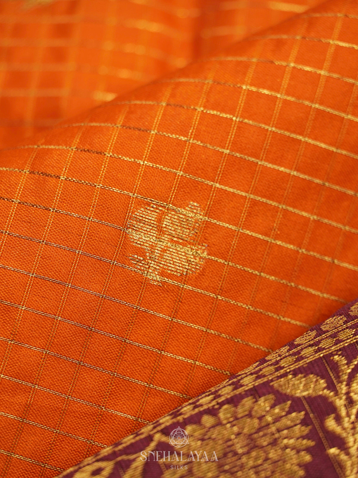 Orange Art Silk Saree