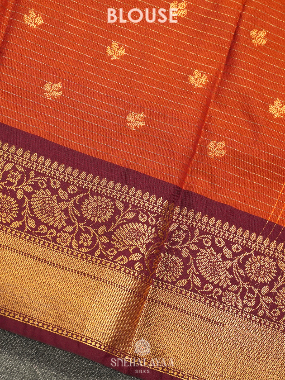 Orange Art Silk Saree