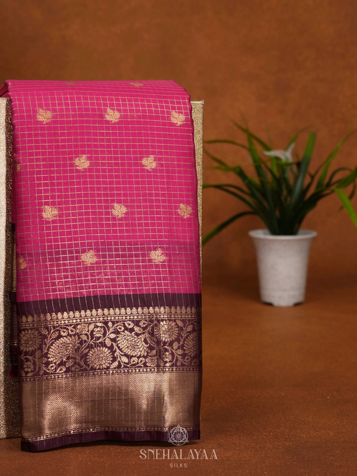 Pink Art Silk Saree