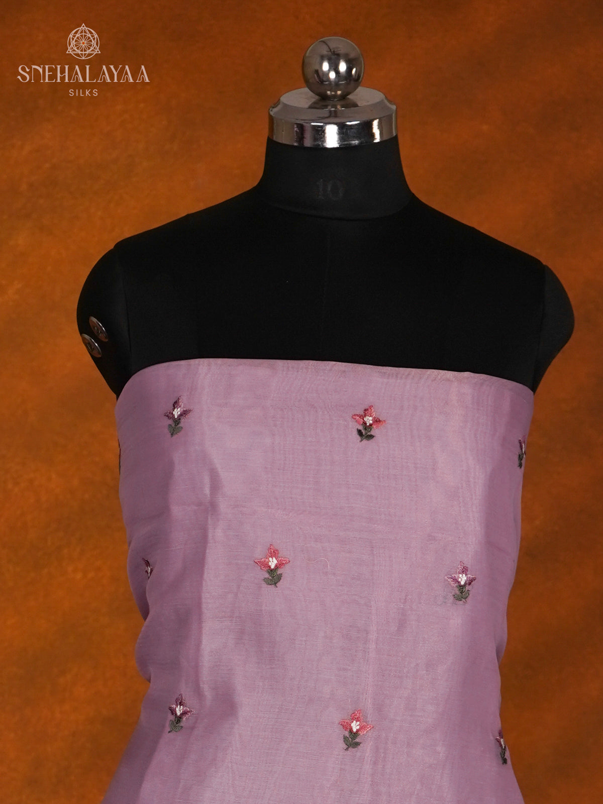 Lilac Tussar Silk 3-Piece Salwar Suit Material