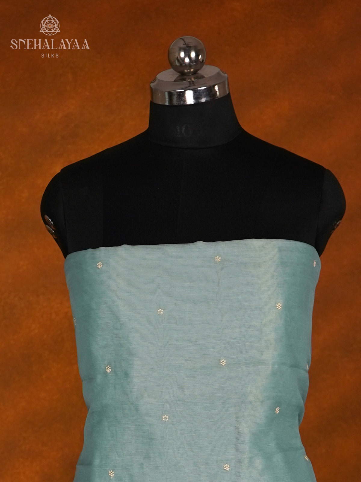 Blue Tussar Silk 3-Piece Salwar Suit Material