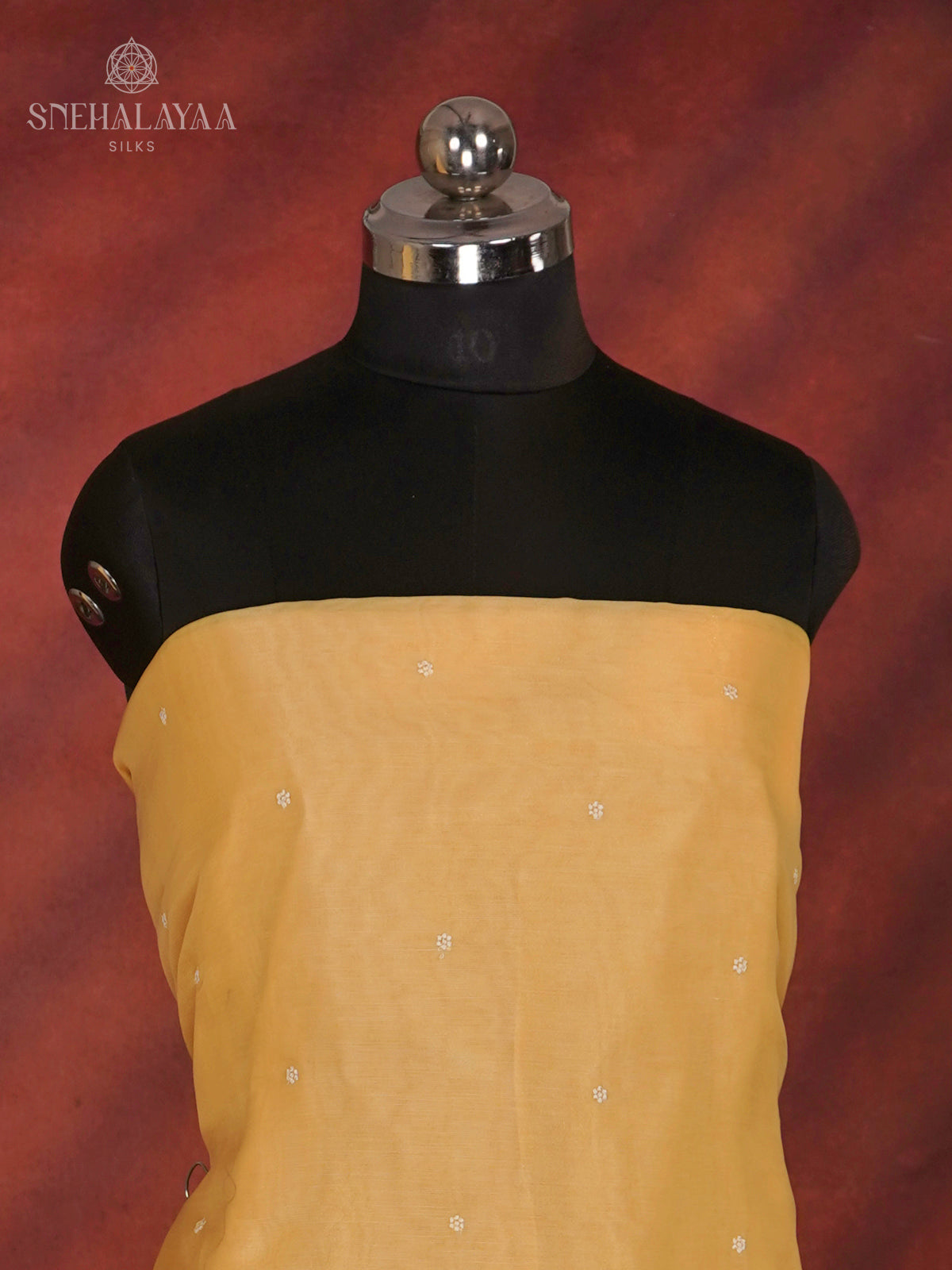 Yellow Tussar Silk 3-Piece Salwar Suit Material