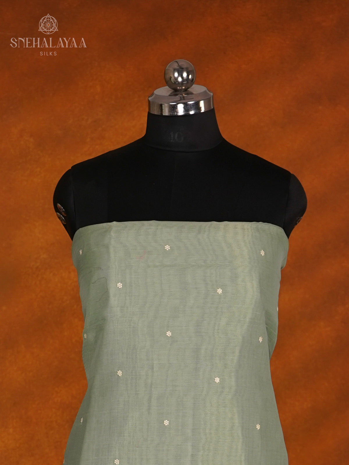 Mint Green Tussar Silk 3-Piece Salwar Suit Material