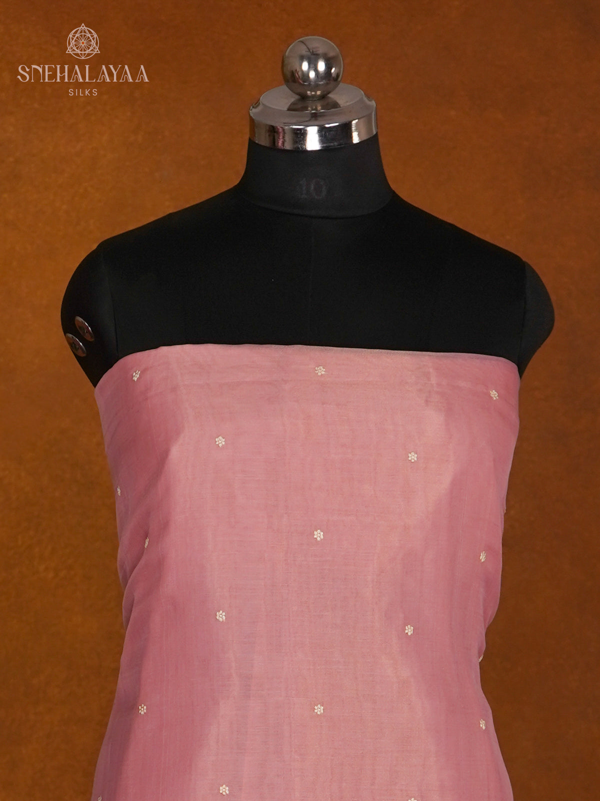 Peach Tussar Silk 3-Piece Salwar Suit Material