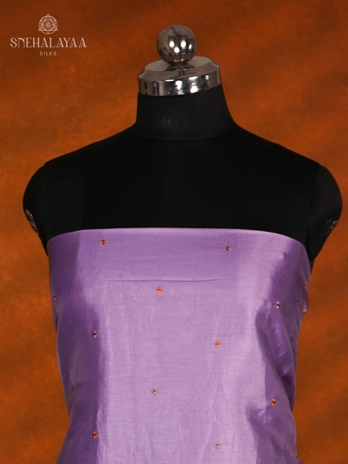 Lavender Tussar Silk 3-Piece Salwar Suit Material