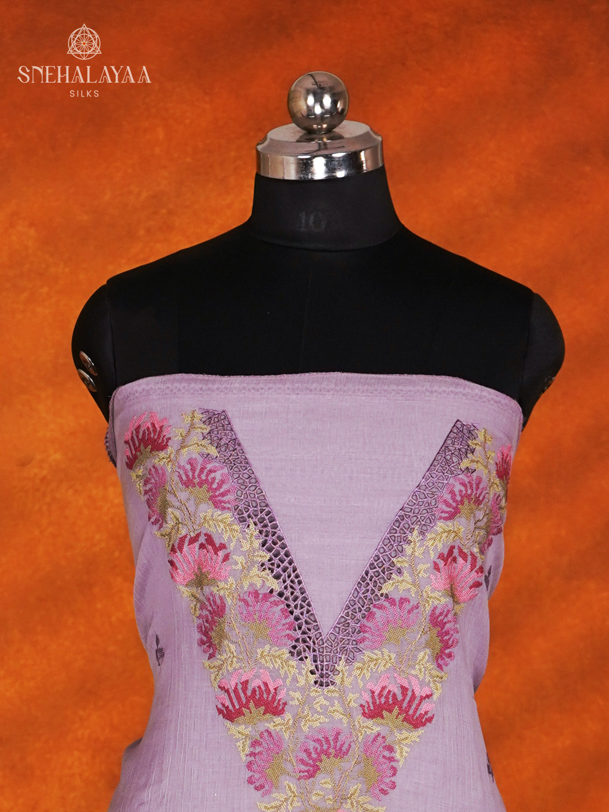 Purple Silk Cotton 3-Piece Salwar Suit Material