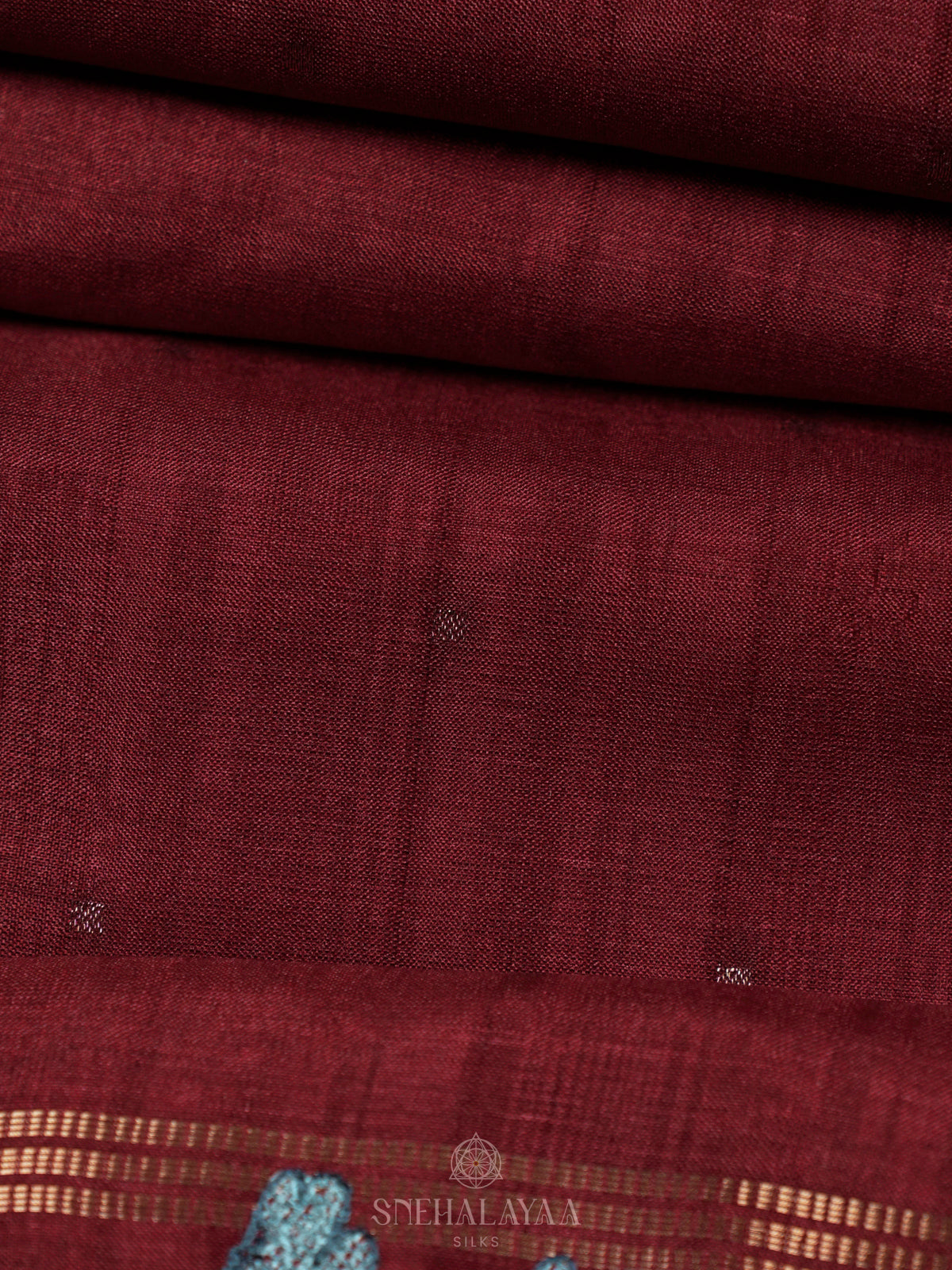 Maroon Tussar Saree