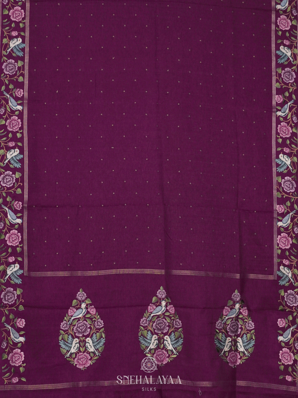 Wine Tussar Saree