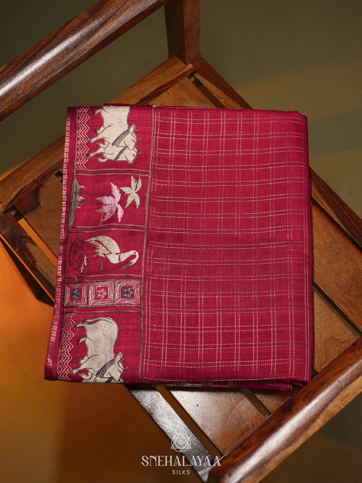 Pink Tussar Saree