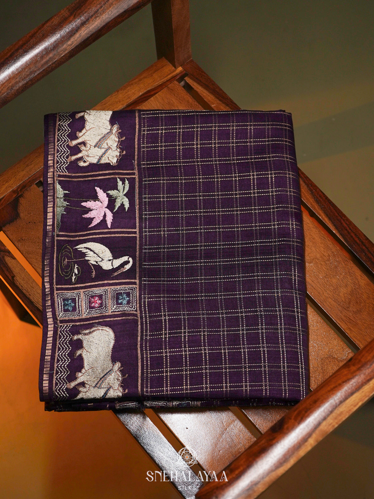 Purple Tussar Saree
