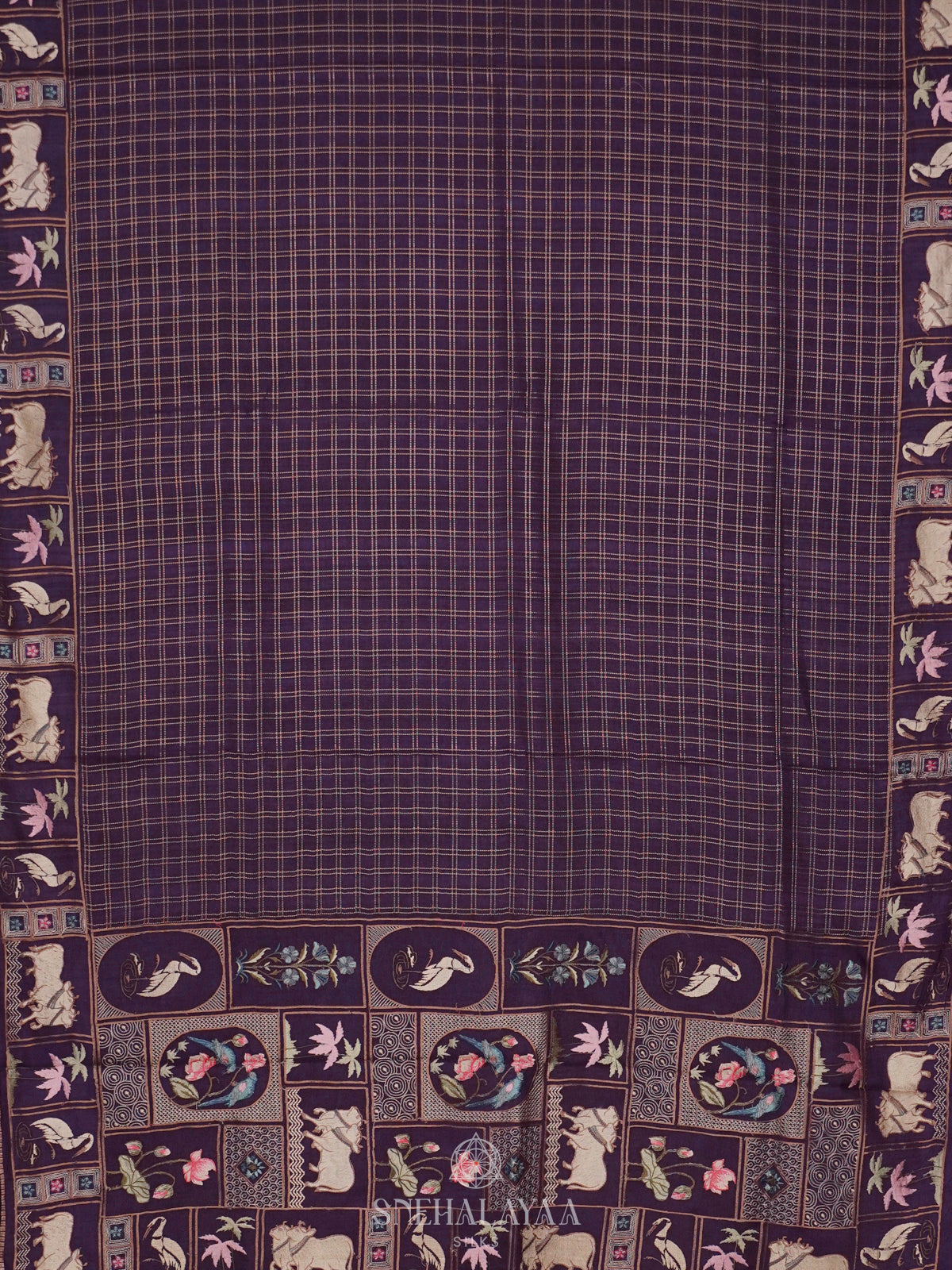 Purple Tussar Saree