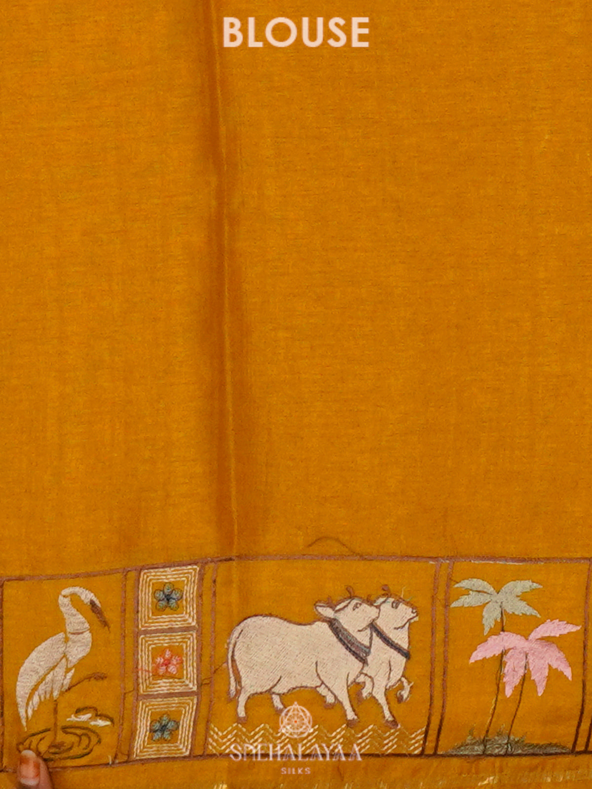 Mango Yellow Tussar Saree