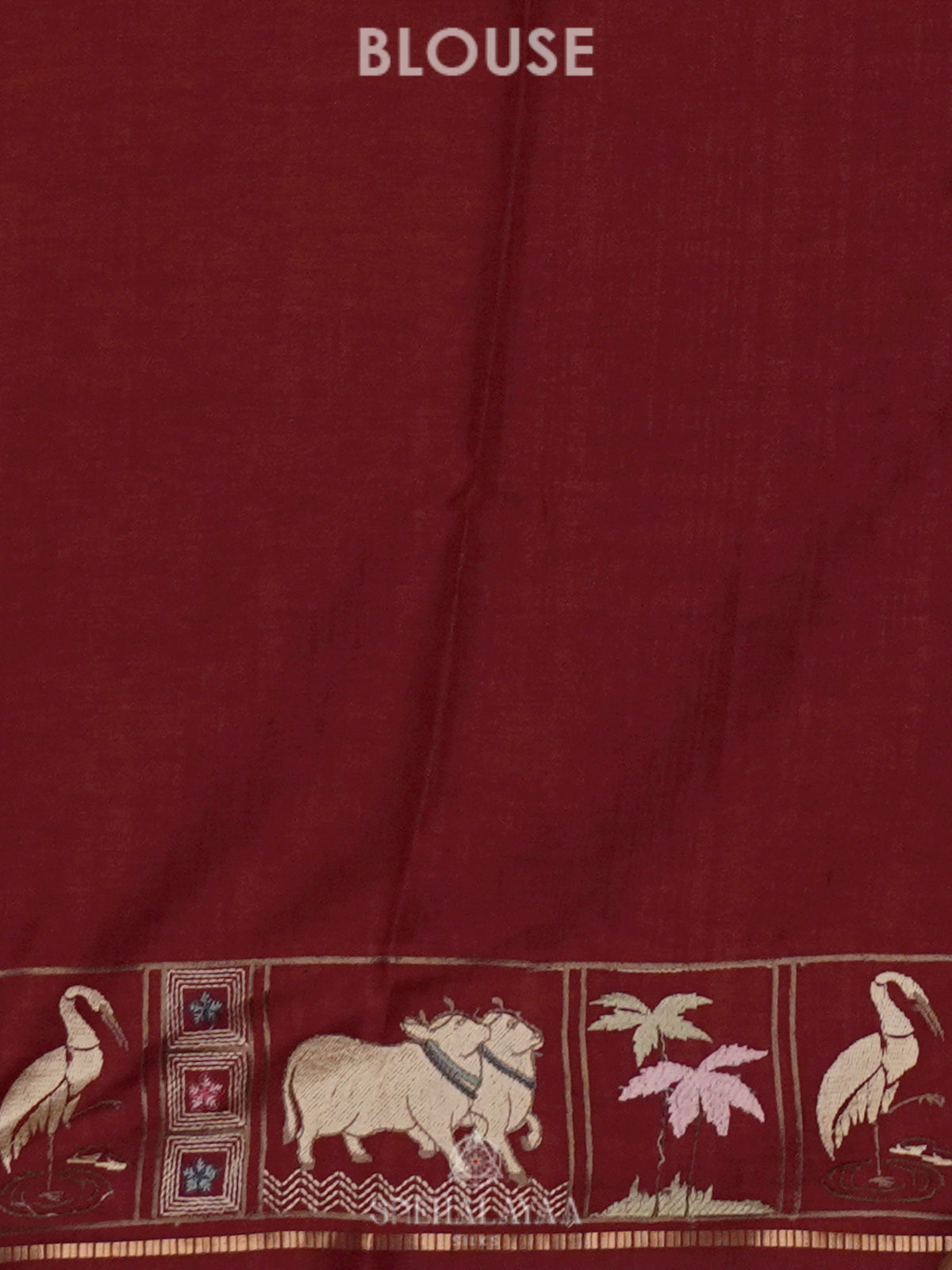 Maroon Tussar Saree