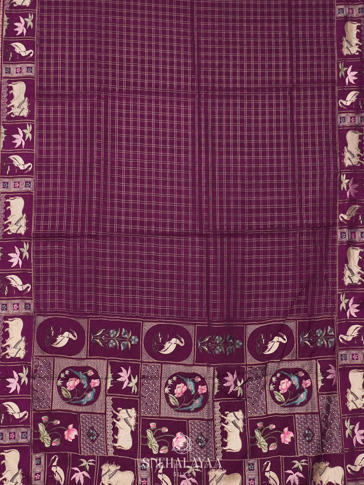 Wine Tussar Saree
