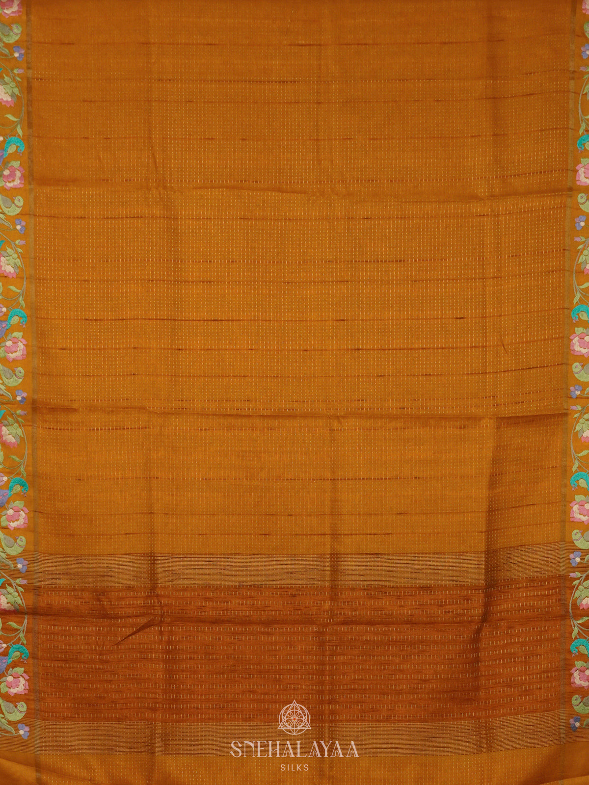 Mango Yellow Tussar Saree