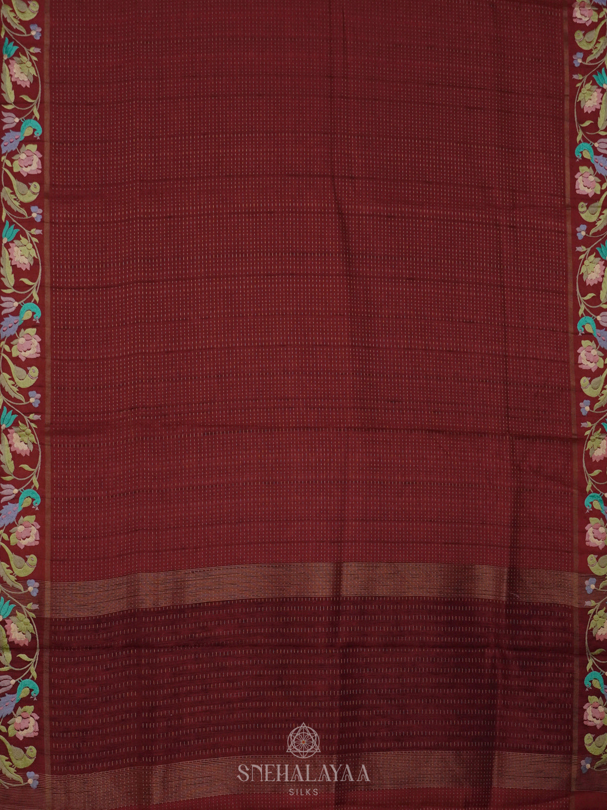 Maroon Tussar Saree