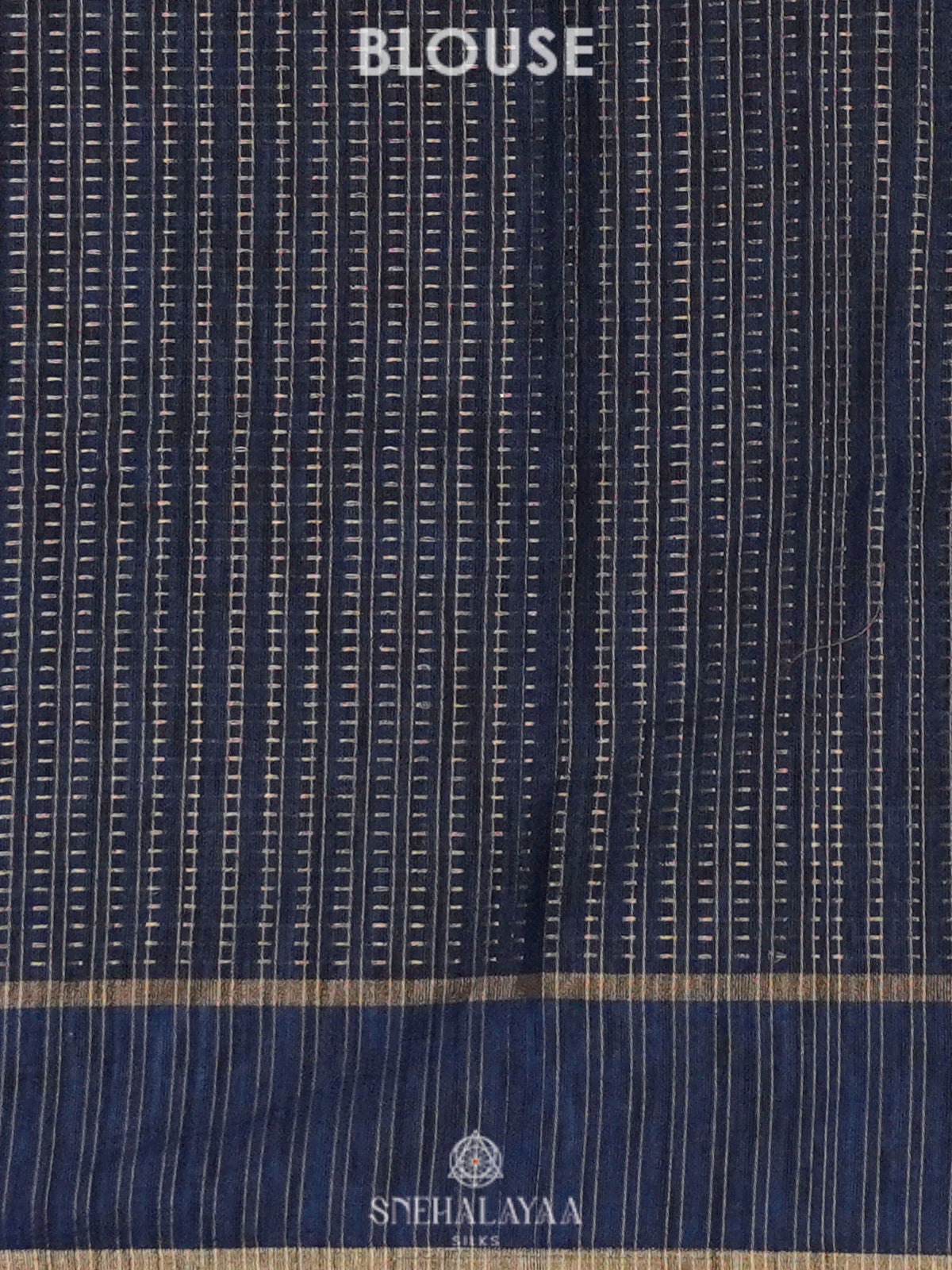 Navy Blue Tussar Saree