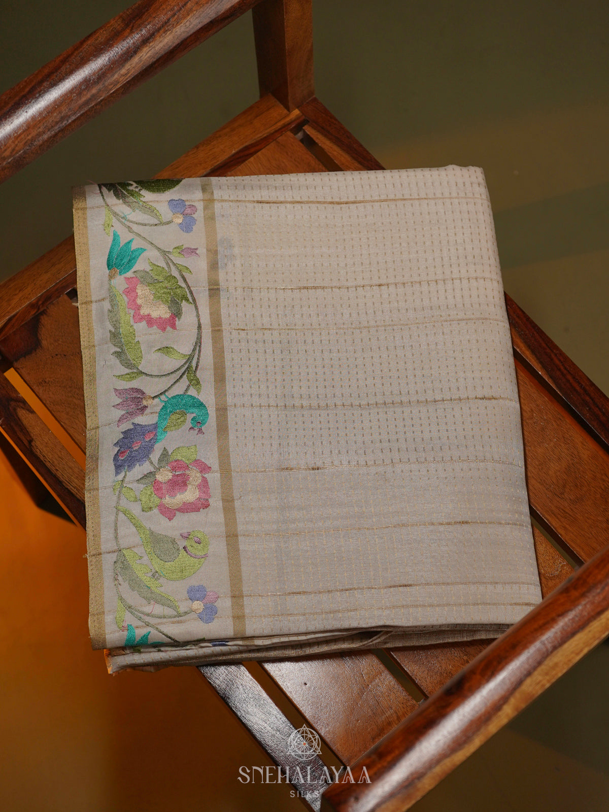 Cream Tussar Saree