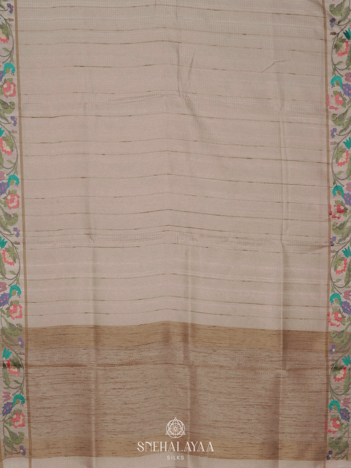 Cream Tussar Saree