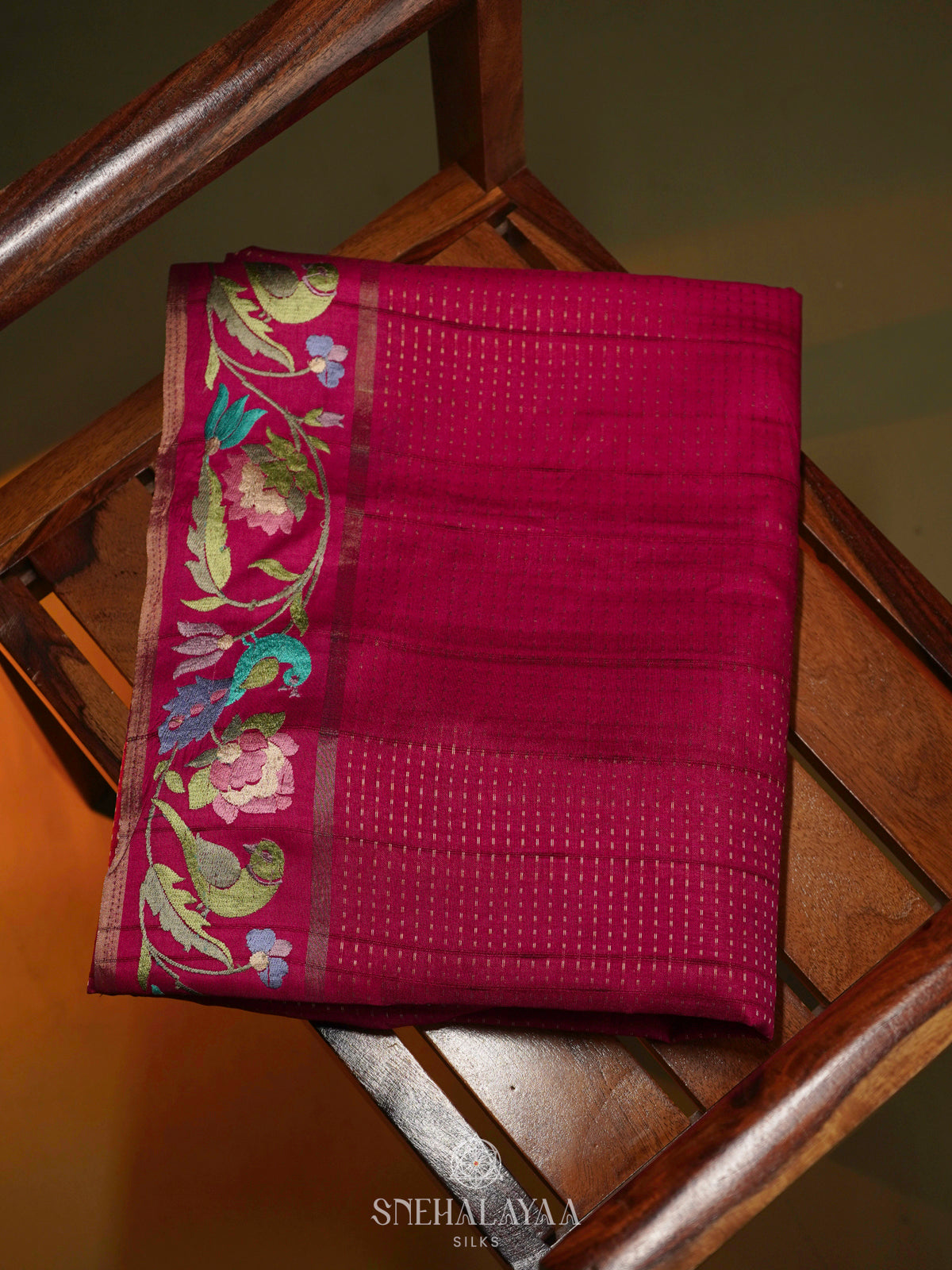 Pink Tussar Saree
