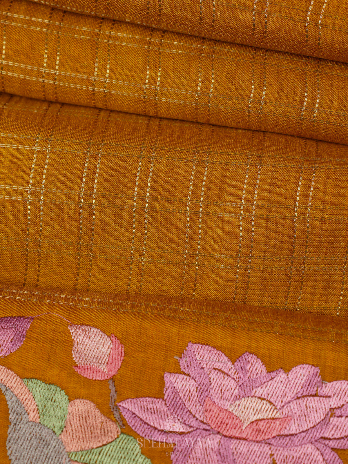 Mango Yellow Tussar Saree