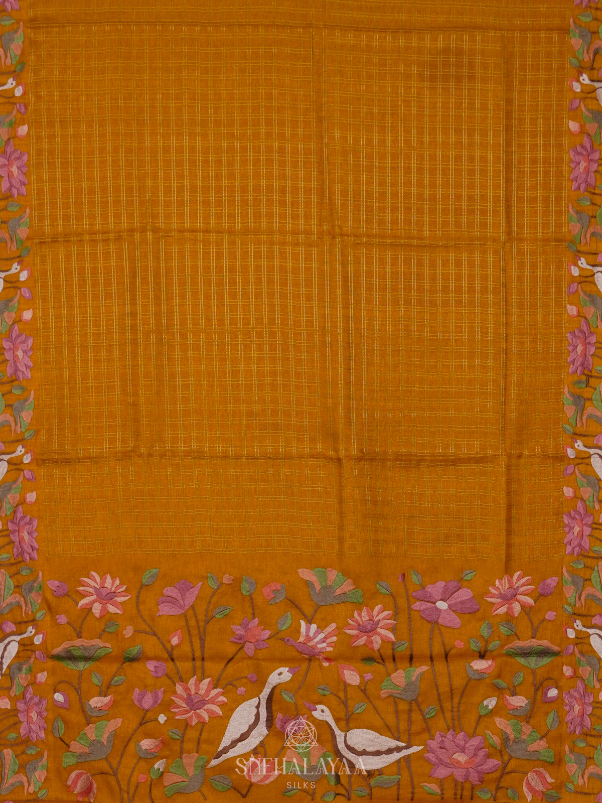 Mango Yellow Tussar Saree
