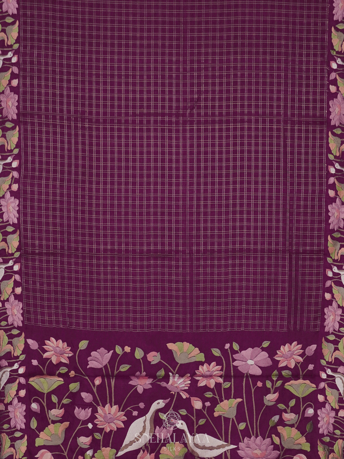 Wine Tussar Saree