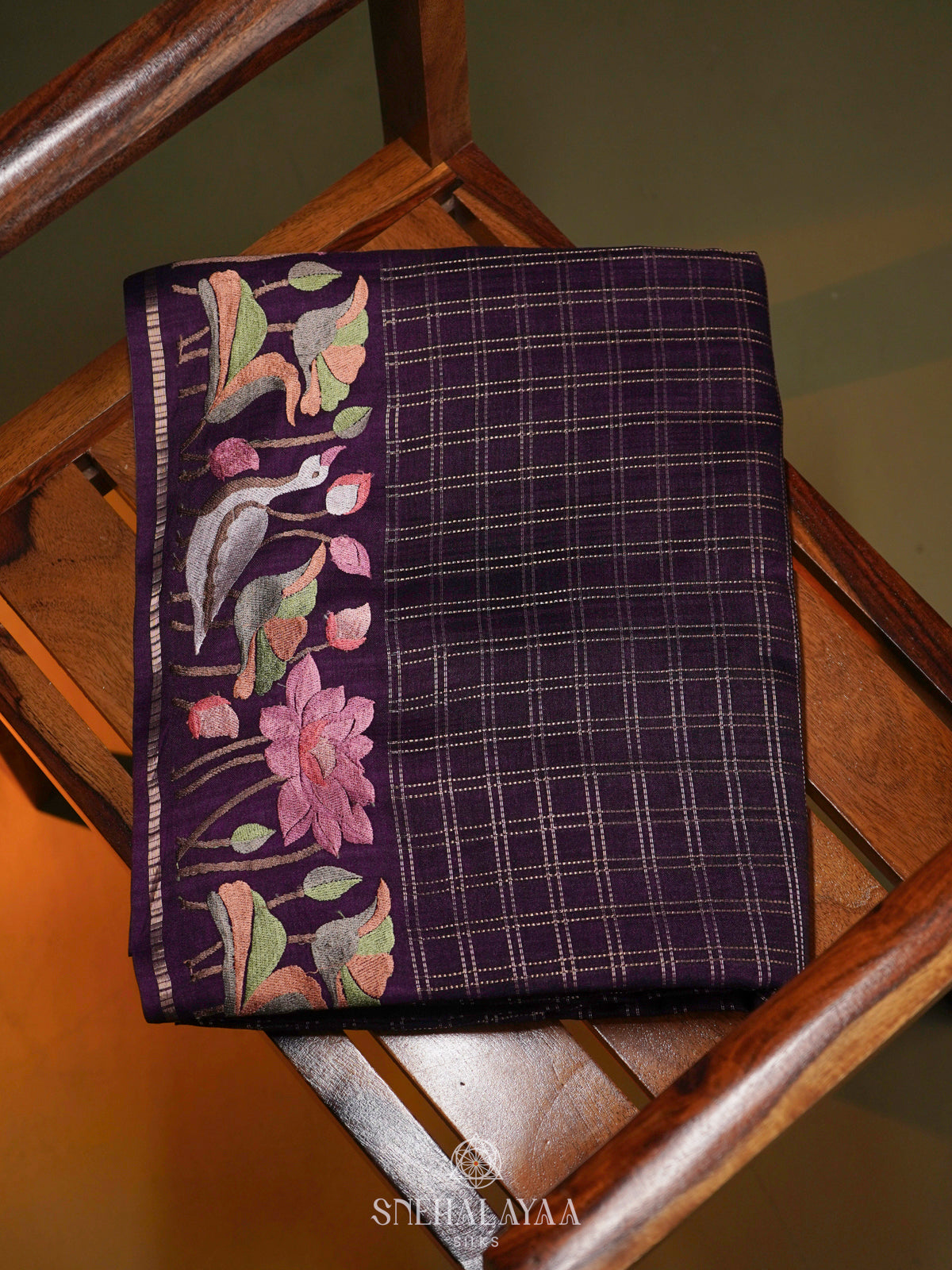 Purple Tussar Saree