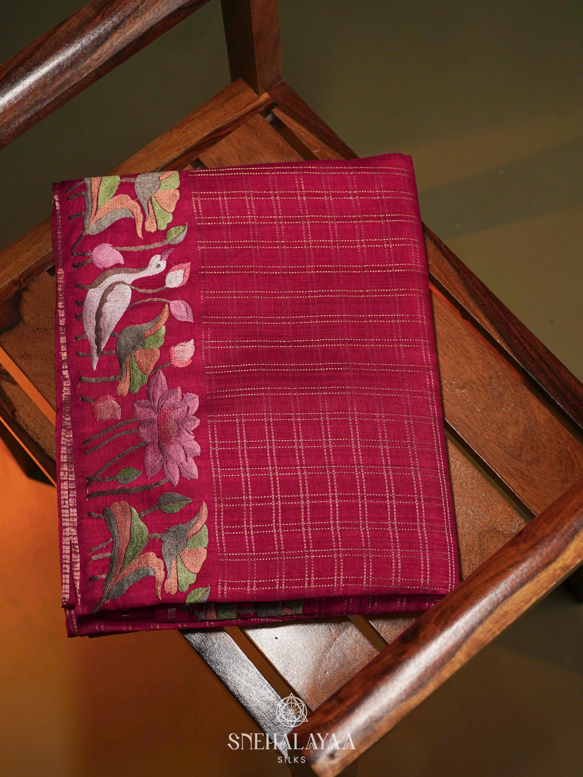 Pink Tussar Saree