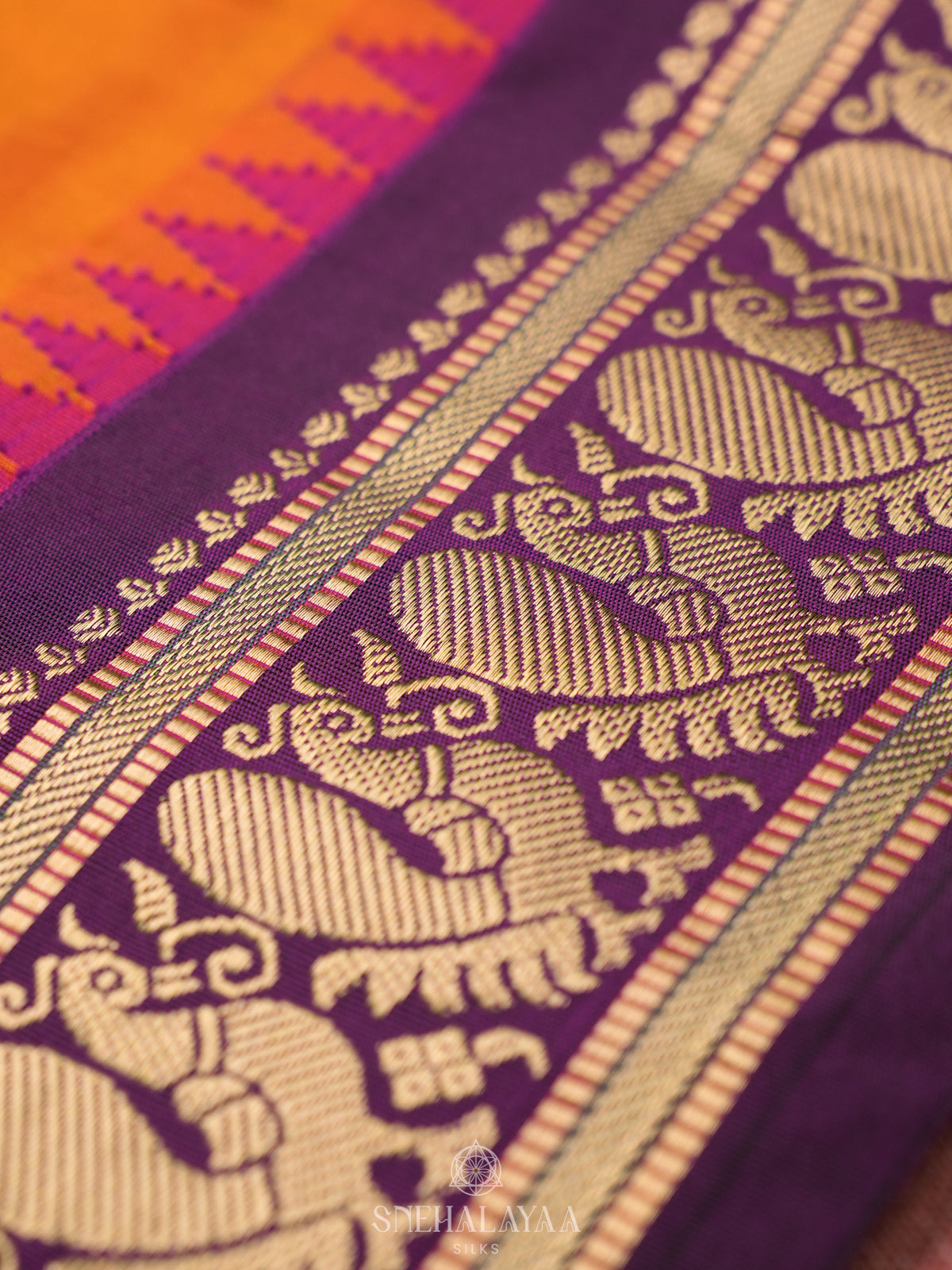 Orange Kanjivaram Silk Saree