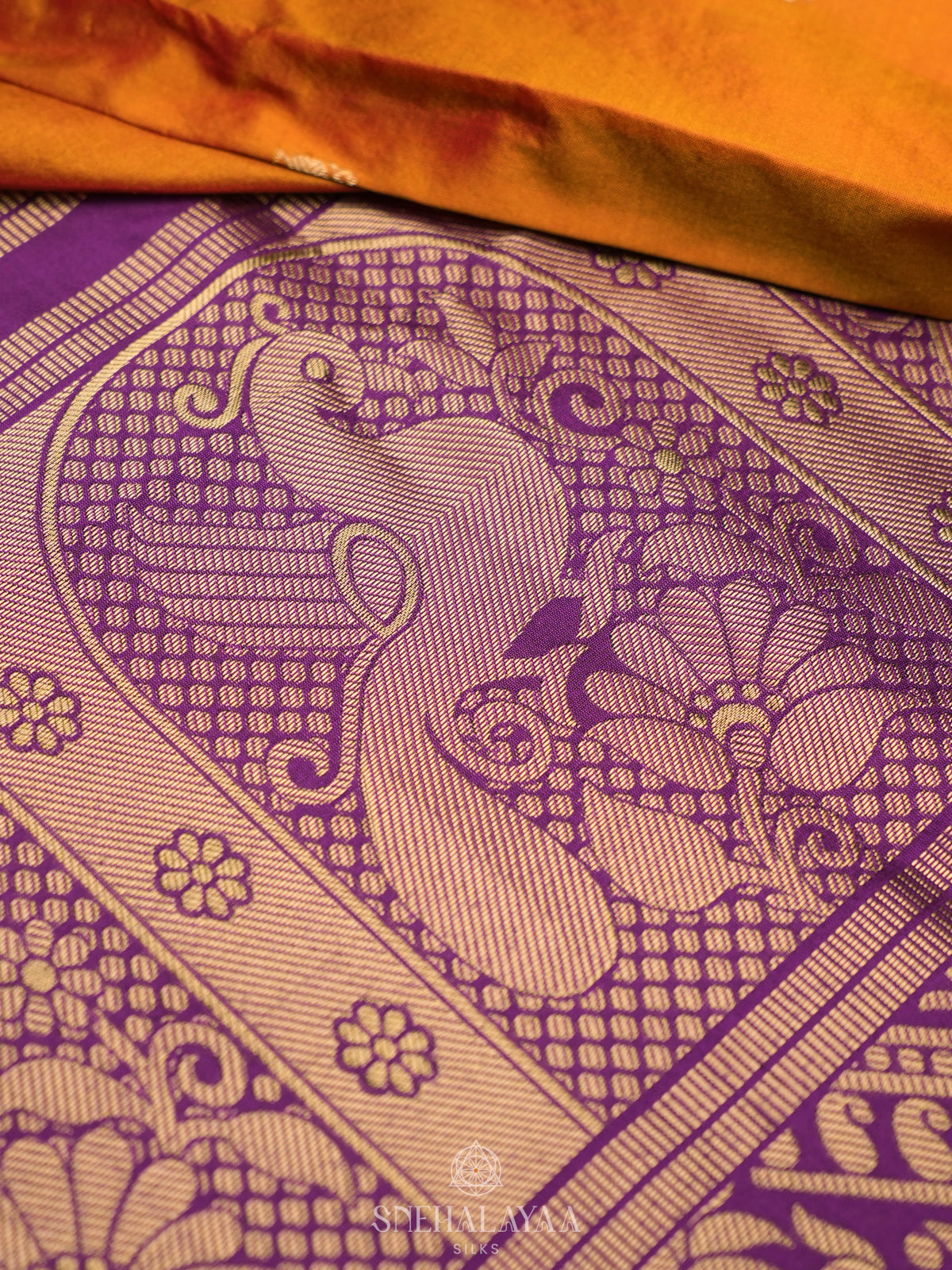 Orange Kanjivaram Silk Saree
