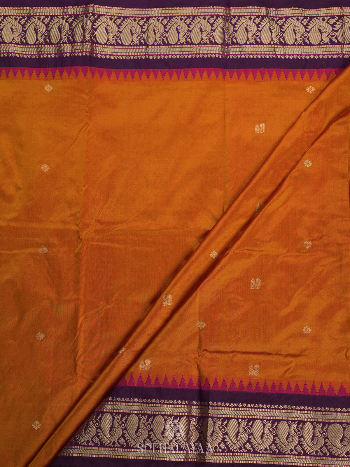 Orange Kanjivaram Silk Saree