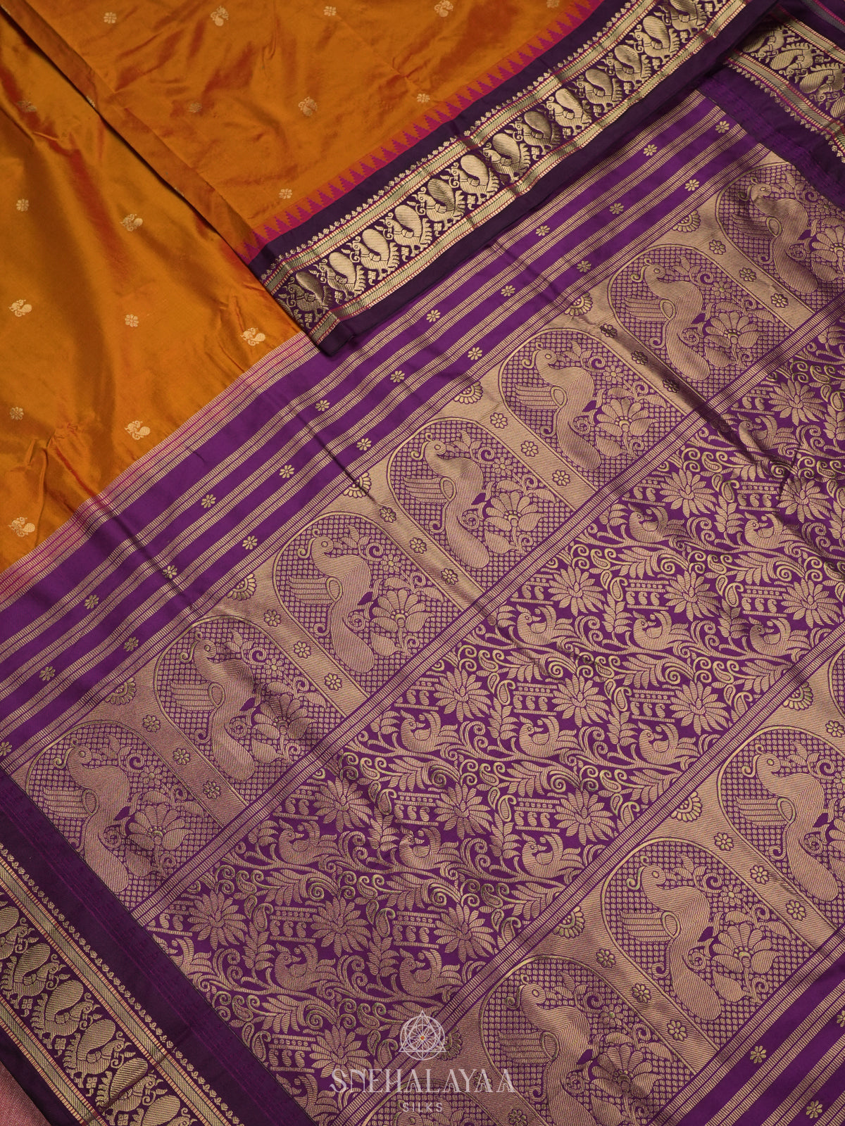 Orange Kanjivaram Silk Saree