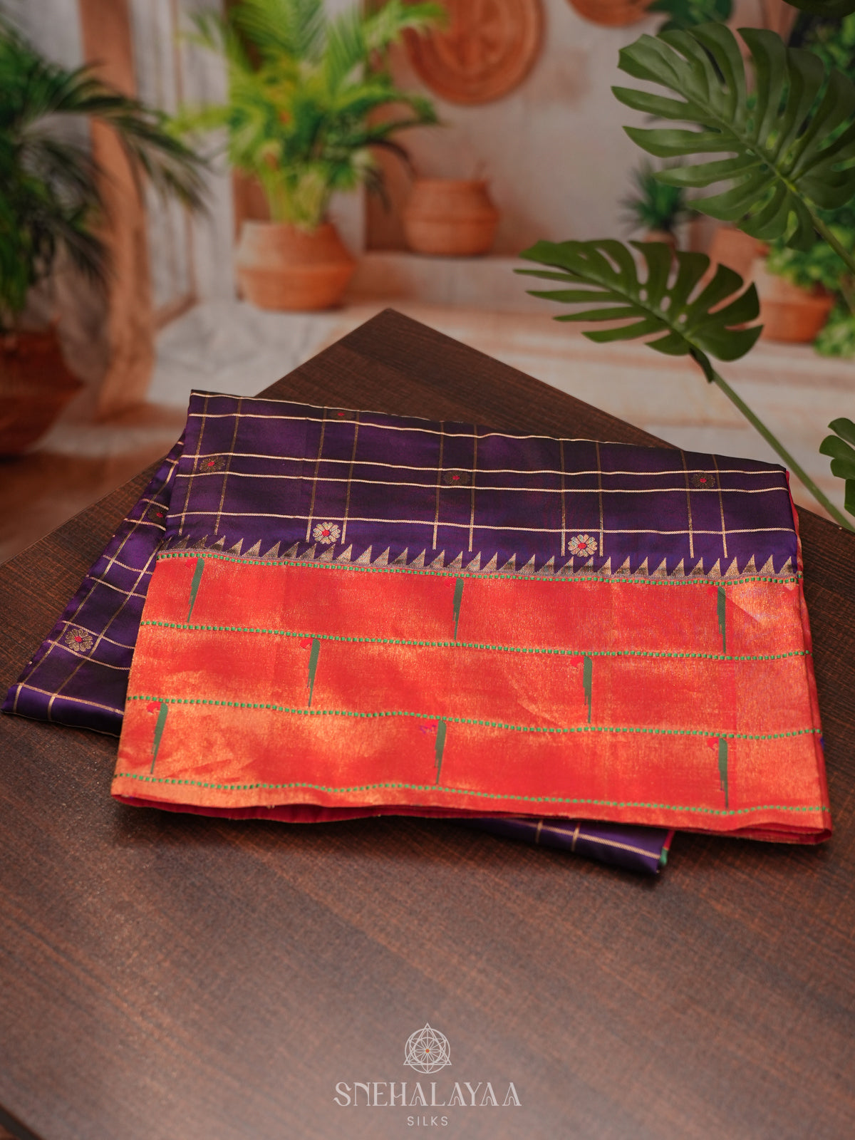 Purple Paithani Silk Saree