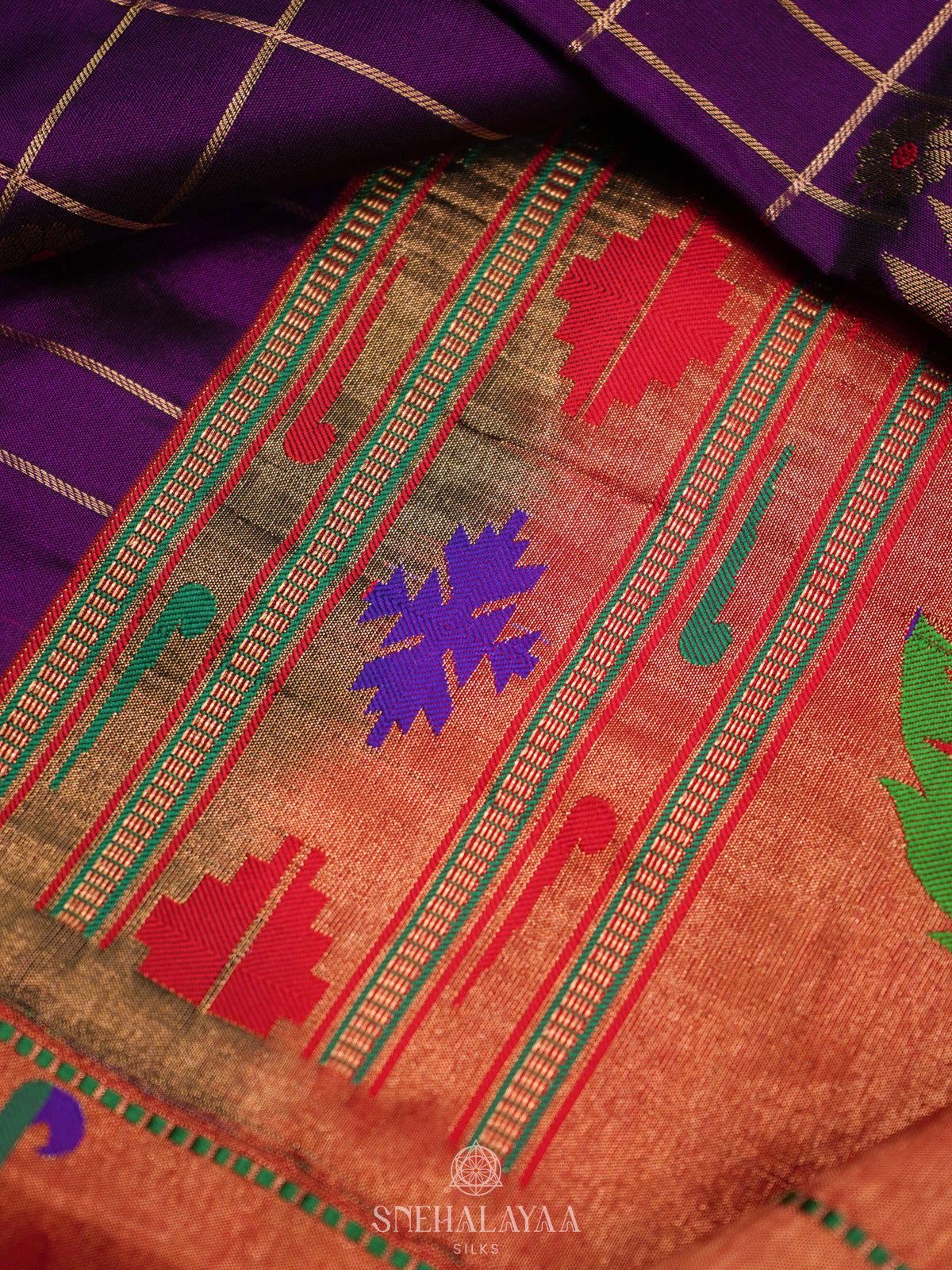 Purple Paithani Silk Saree