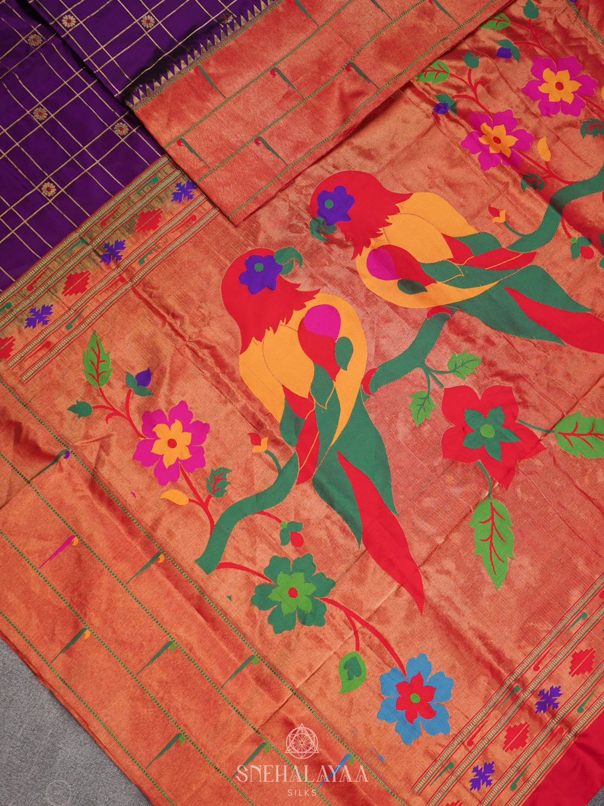 Purple Paithani Silk Saree