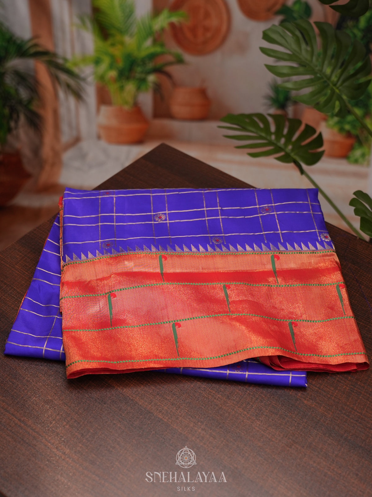 Royal Blue Paithani Silk Saree