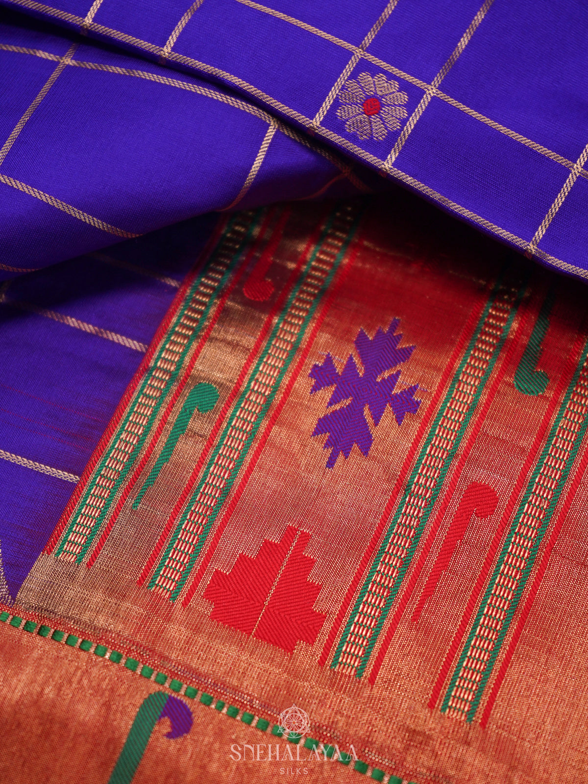 Royal Blue Paithani Silk Saree