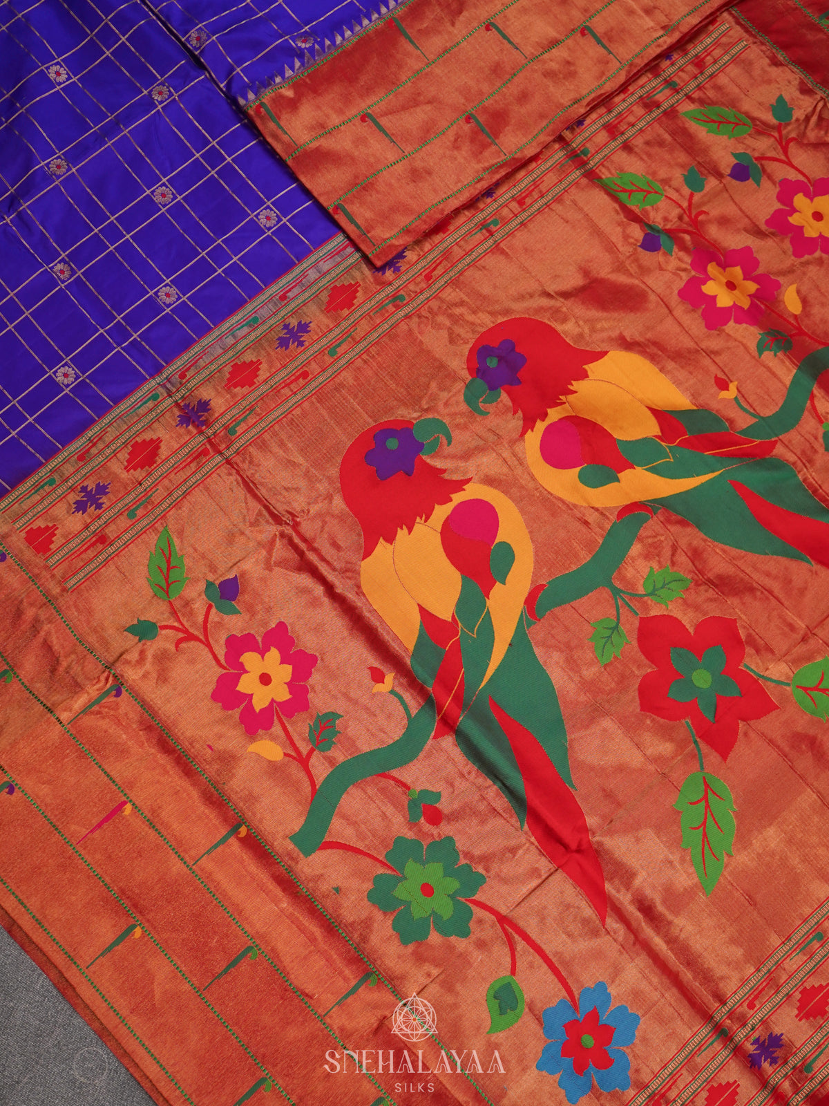 Royal Blue Paithani Silk Saree