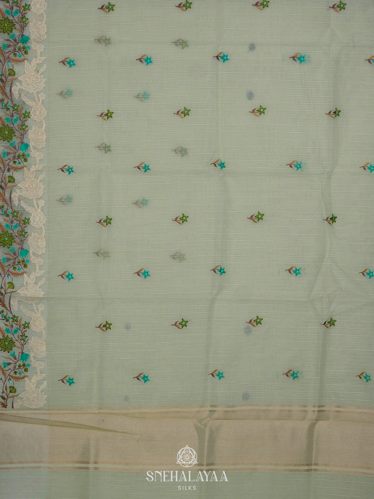 Mint Green Kota Saree