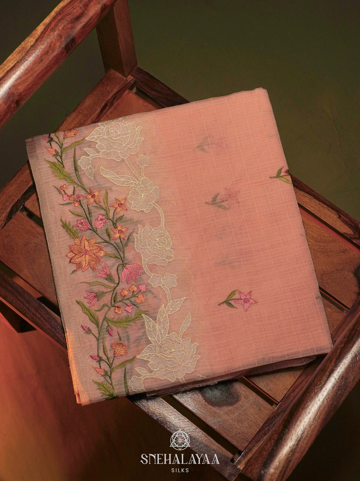 Peach Kota Saree