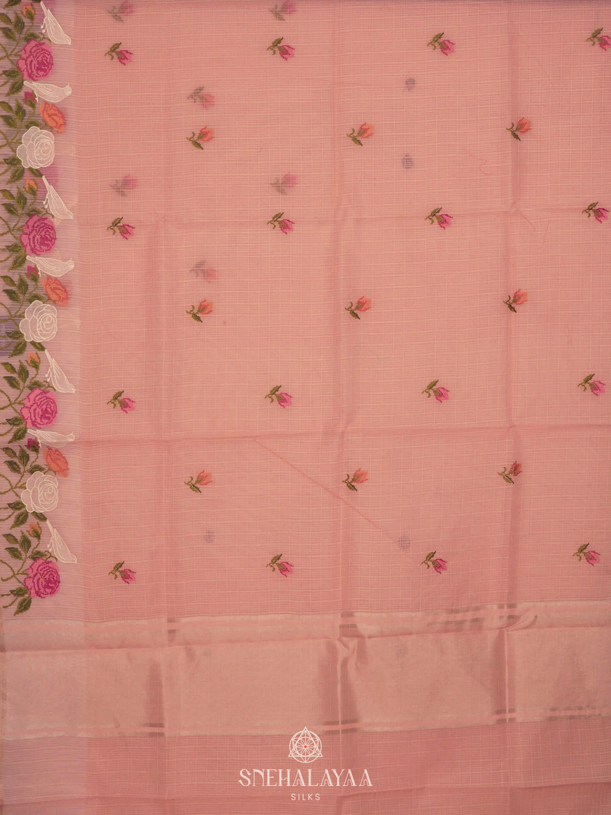 Peach Kota Saree
