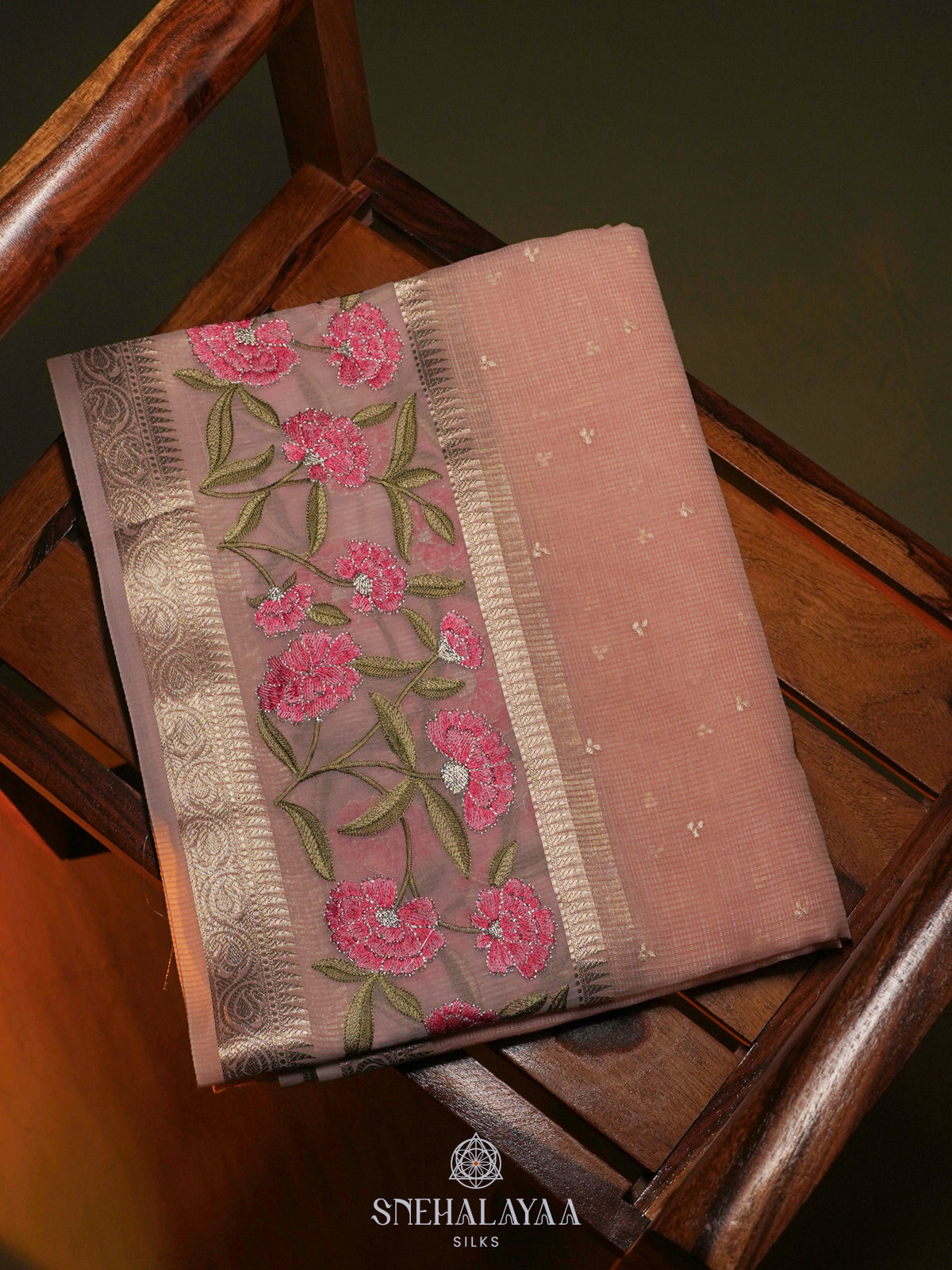 Pale Pink Kota Saree